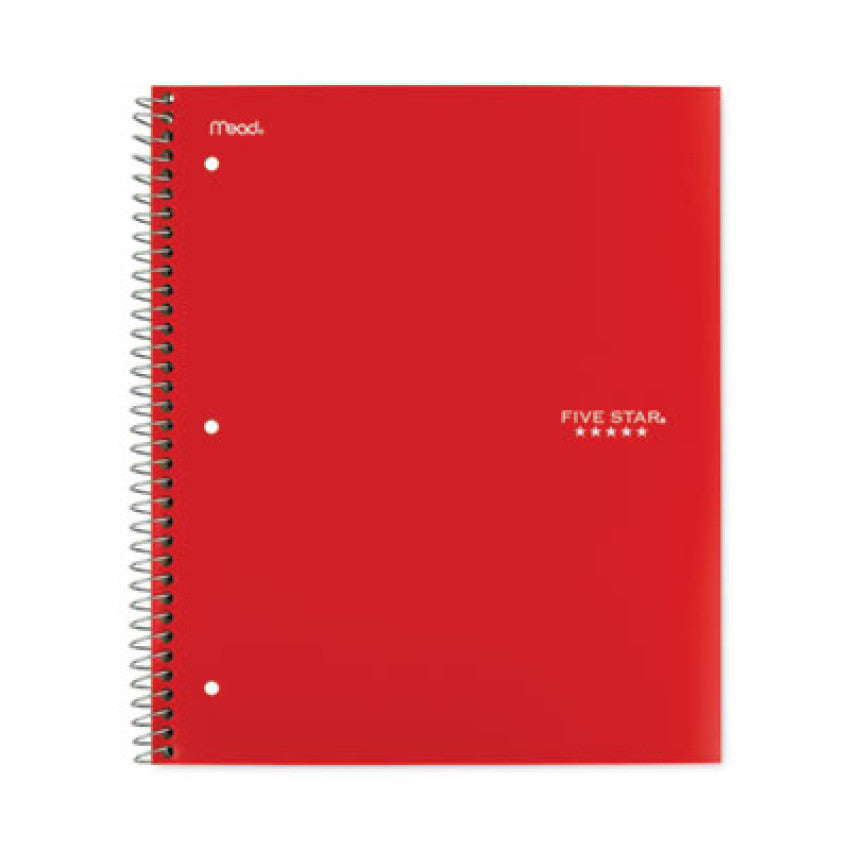 Wirebound Notebook with Eight Pockets, 5-Subject, Medium/College Rule, Randomly Assorted Cover Color, (200) 11 x 8.5 Sheets