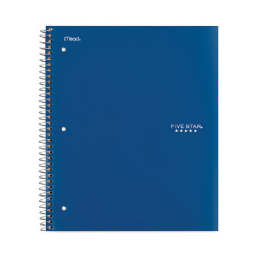 Wirebound Notebook with Eight Pockets, 5-Subject, Medium/College Rule, Randomly Assorted Cover Color, (200) 11 x 8.5 Sheets