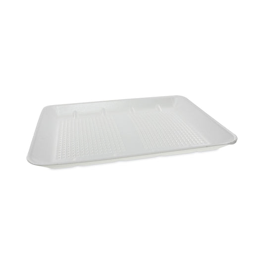 Pactiv Supermarket Tray, #1014 Family Pack Tray, 13.88 x 9.88 x 1, White, Foam, 100/Carton (HTF110140000)