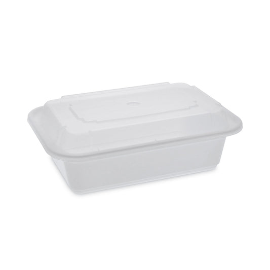 Pactiv Newspring VERSAtainer Microwavable Containers, 24 oz, 5 x 7.25 x 2.63, White/Clear, Plastic, 150/Carton (NC838)