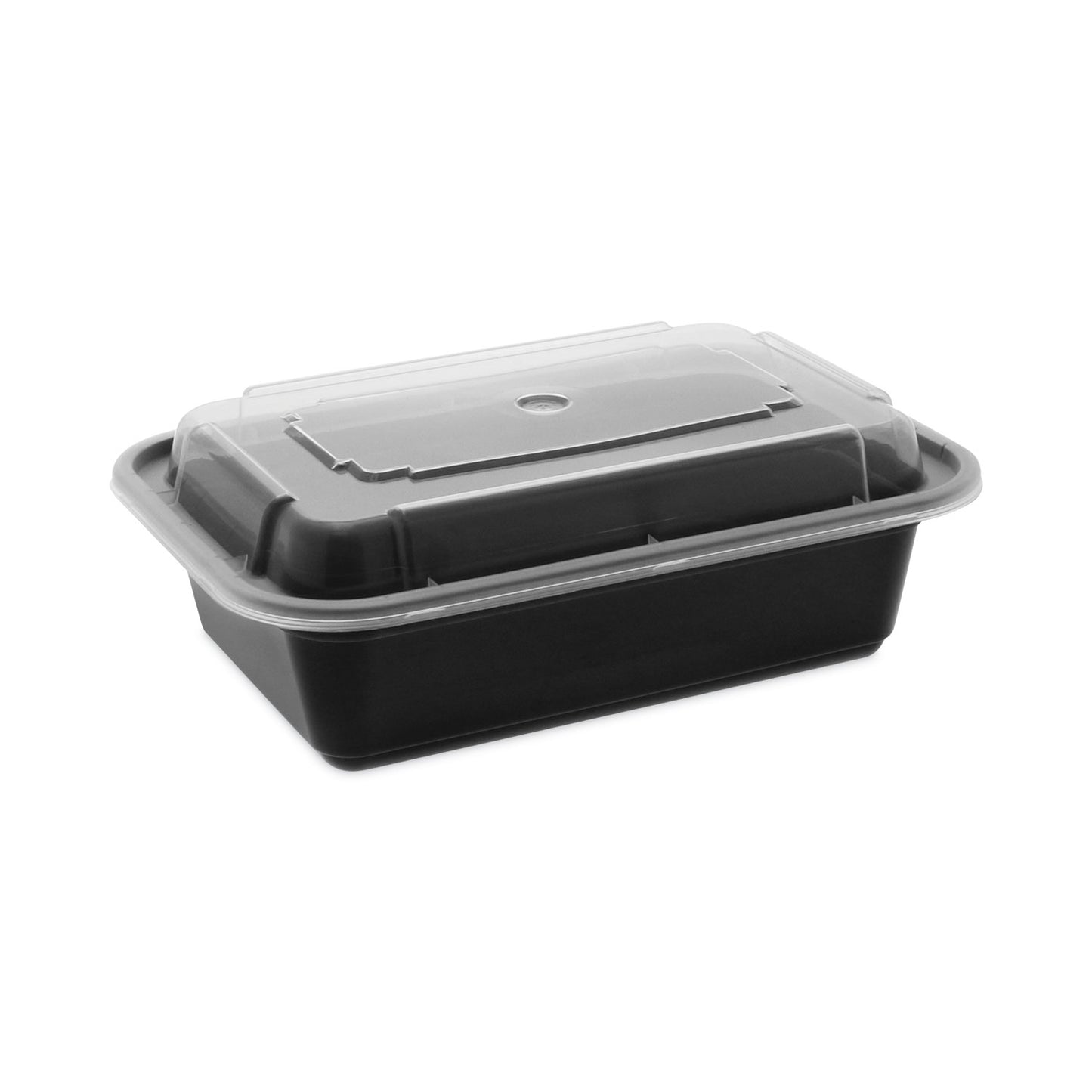 Pactiv Newspring VERSAtainer Microwavable Containers, 24 oz, 5 x 7.25 x 2, Black/Clear, Plastic, 150/Carton (NC838B)