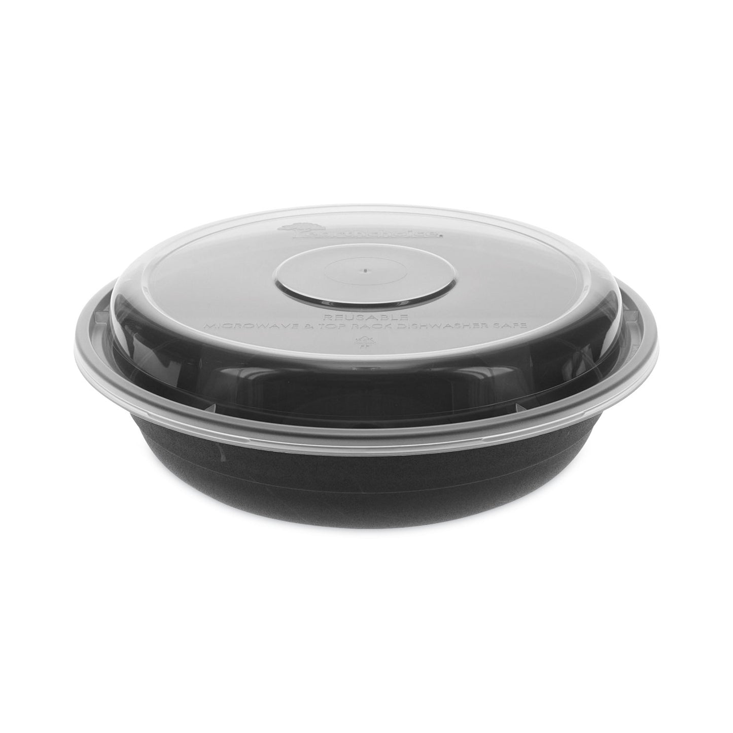 Pactiv EarthChoice Versa2Go Microwaveable Container, 22 oz, 6.8 x 6.8 x 1.8, Black/Clear, Plastic, 150/Carton (NV2GRN237B)