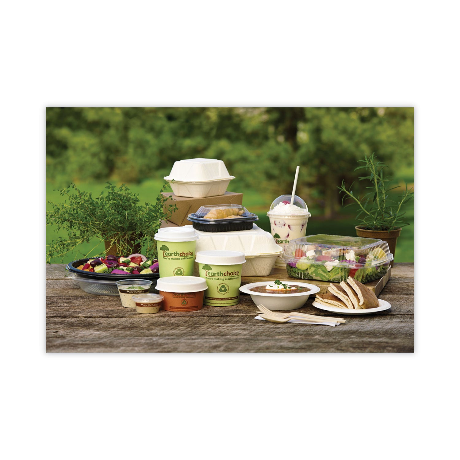 Pactiv EarthChoice Compostable Soup Cup, Small, 8 oz, 3 x 3 x 3, Brown, Paper, 500/Carton (PHSC8ECDI)