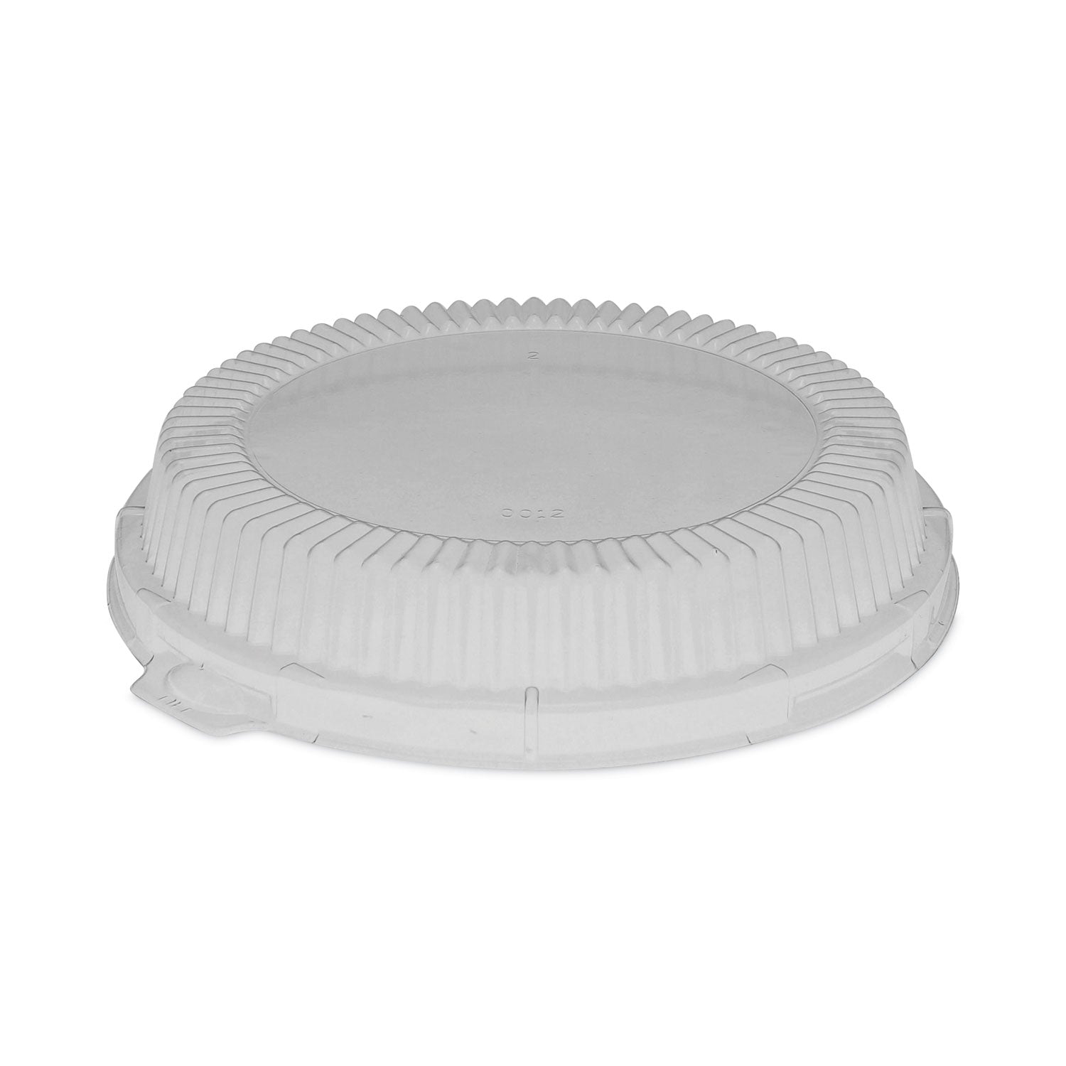 Pactiv ClearView Dome-Style Lid with Tabs, Fluted, 8.88 x 8.88 x 0.75, Clear, Plastic, 504/Carton (YCI800120000)