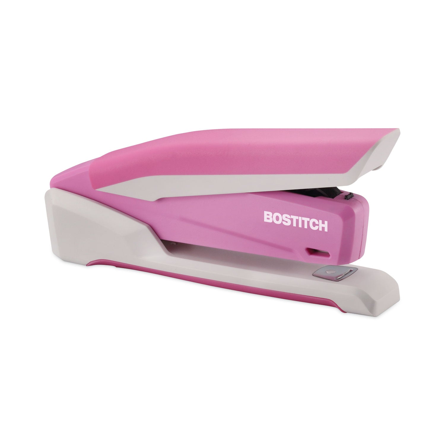 Bostitch InCourage Spring-Powered Desktop Stapler with Antimicrobial Protection, 20-Sheet Capacity, Pink/Gray (1188)