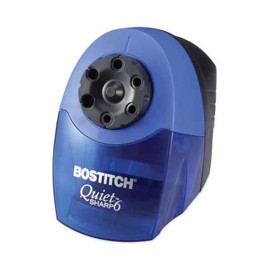 Bostitch QuietSharp 6 Classroom Electric Pencil Sharpener, AC-Powered, 6.13 x 10.69 x 9, Blue (EPS10HC)