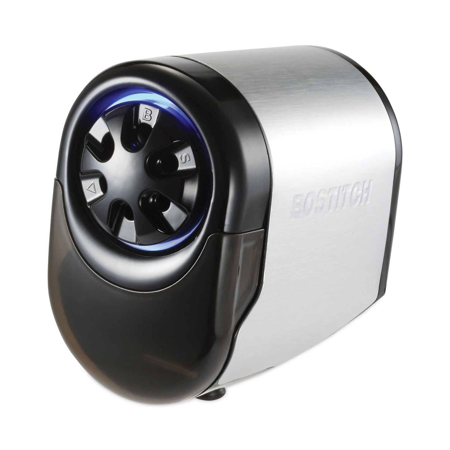 Bostitch QuietSharp Glow Classroom Electric Pencil Sharpener, AC-Powered, 6.13 x 10.69 x 9, Silver/Black (EPS11HC)