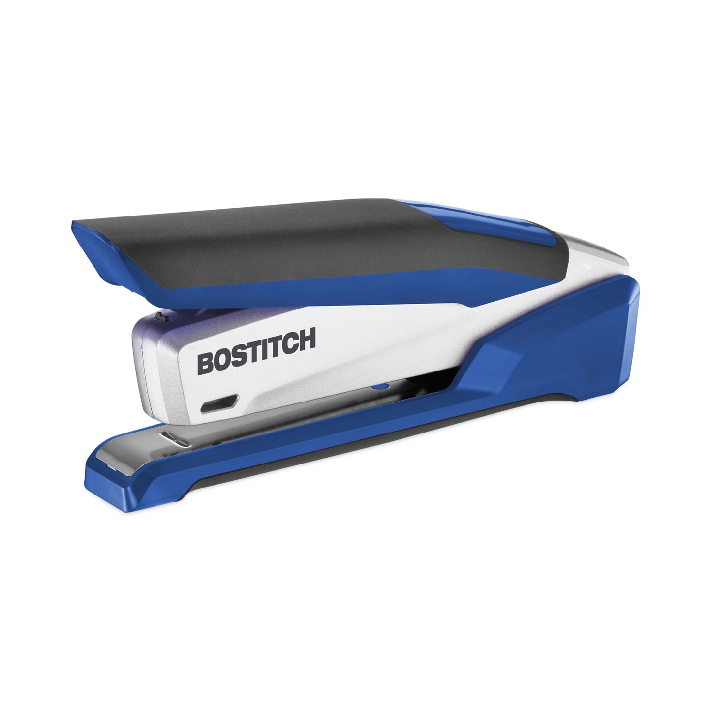 Bostitch InPower One-Finger 3-in-1 Desktop Stapler with Antimicrobial Protection, 28-Sheet Capacity, Blue/Silver (1118)