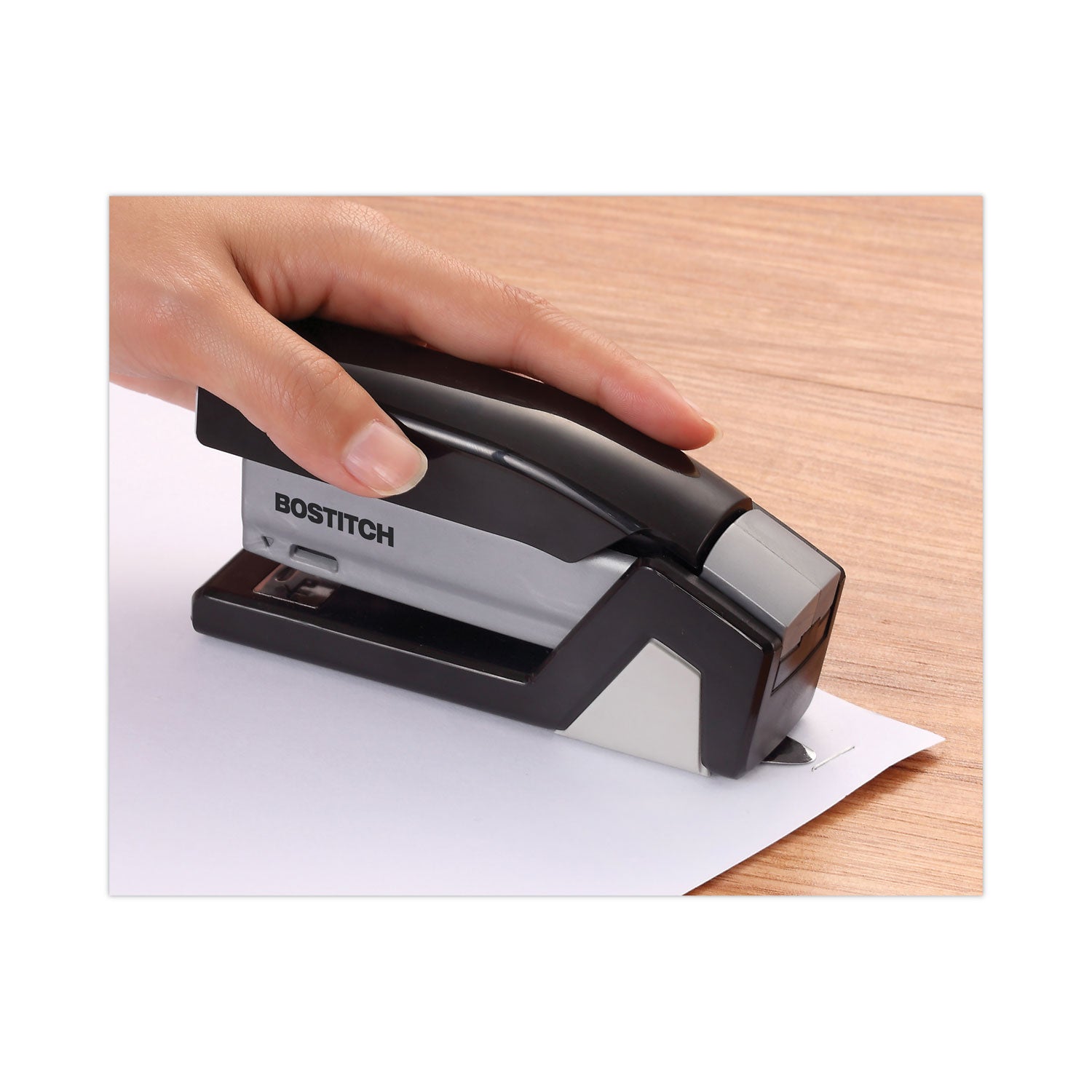 Bostitch InJoy One-Finger 3-in-1 Eco-Friendly Compact Stapler, 20-Sheet Capacity, Black (1510)