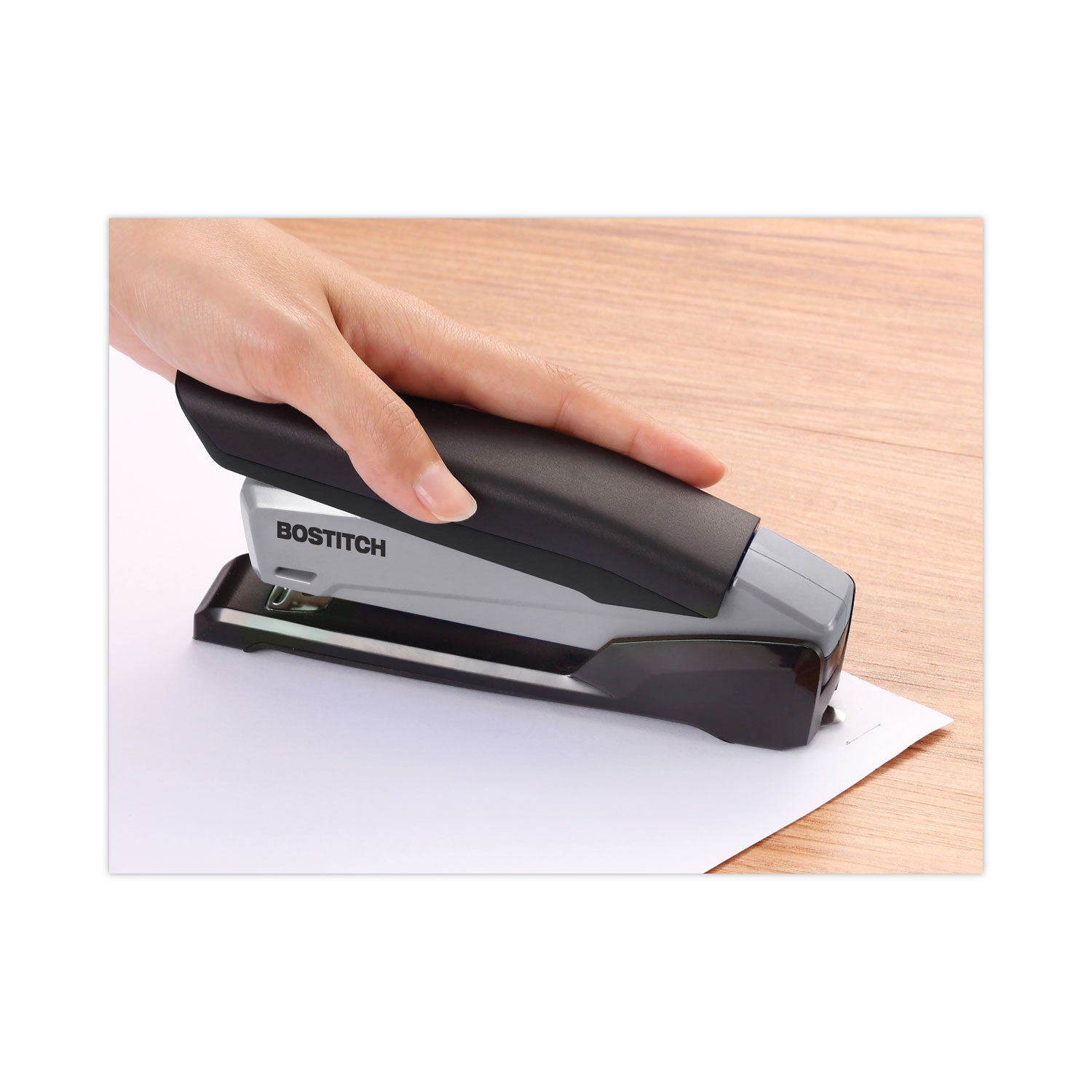 Bostitch EcoStapler Spring-Powered Desktop Stapler with Antimicrobial Protection, 20-Sheet Capacity, Gray/Black (1710)