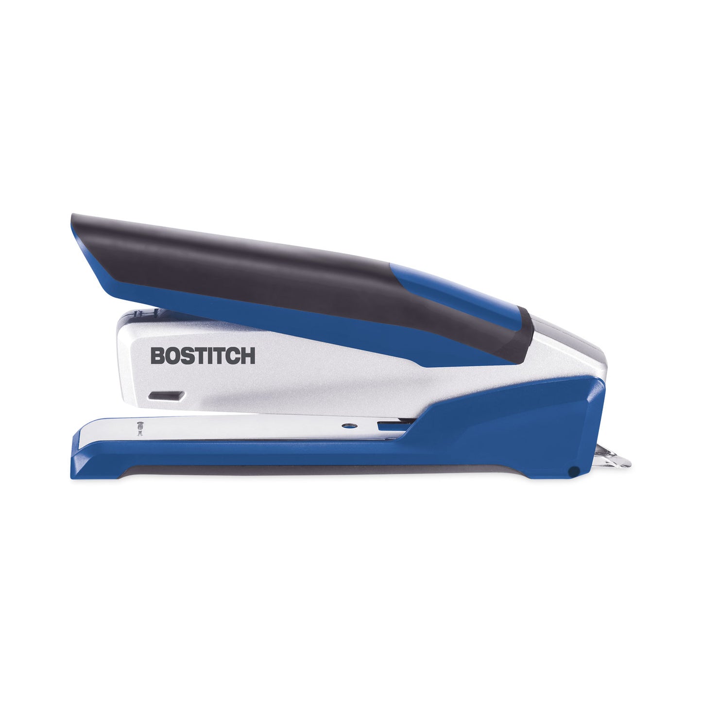 Bostitch InPower One-Finger 3-in-1 Desktop Stapler with Antimicrobial Protection, 28-Sheet Capacity, Blue/Silver (1118)