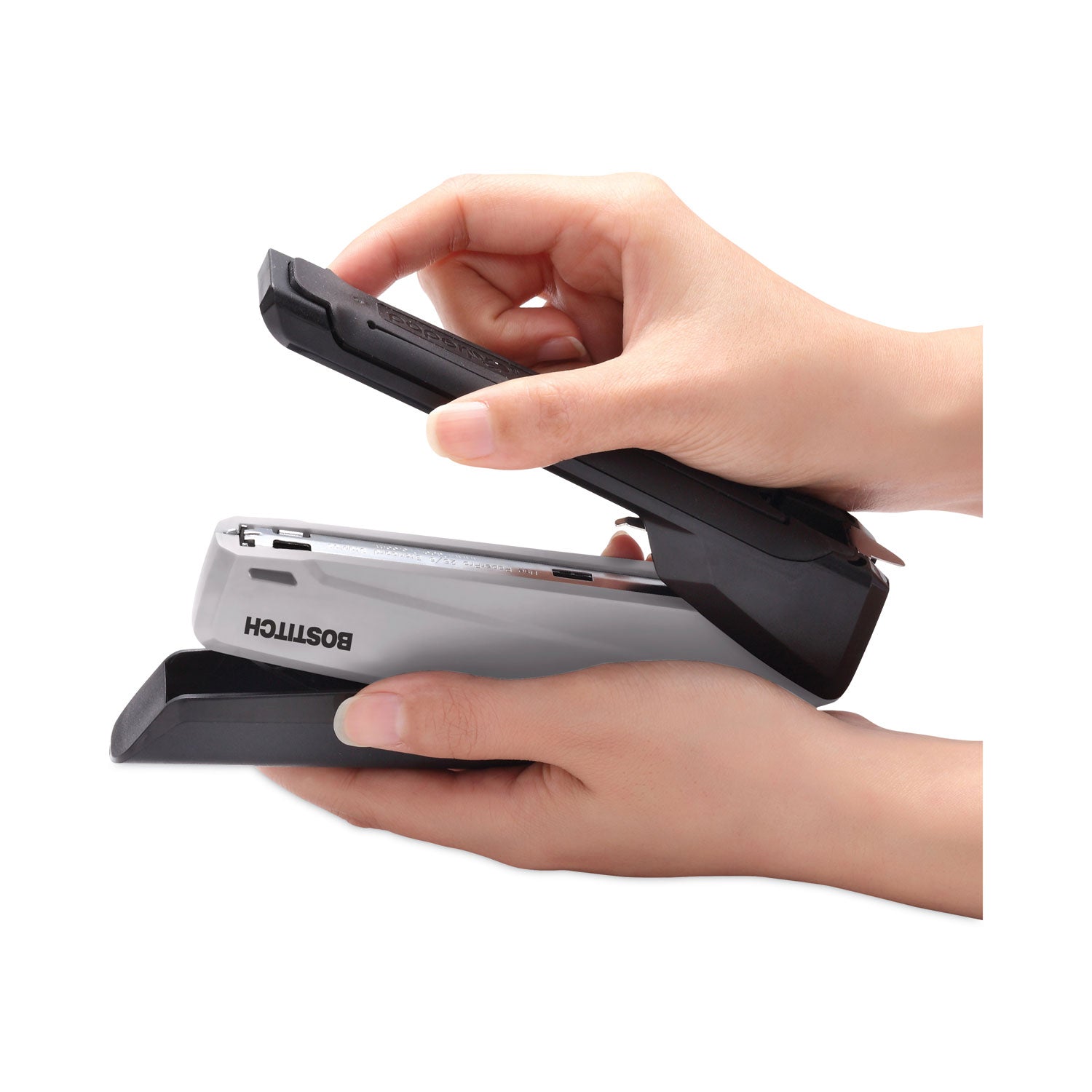 Bostitch EcoStapler Spring-Powered Desktop Stapler with Antimicrobial Protection, 20-Sheet Capacity, Gray/Black (1710)