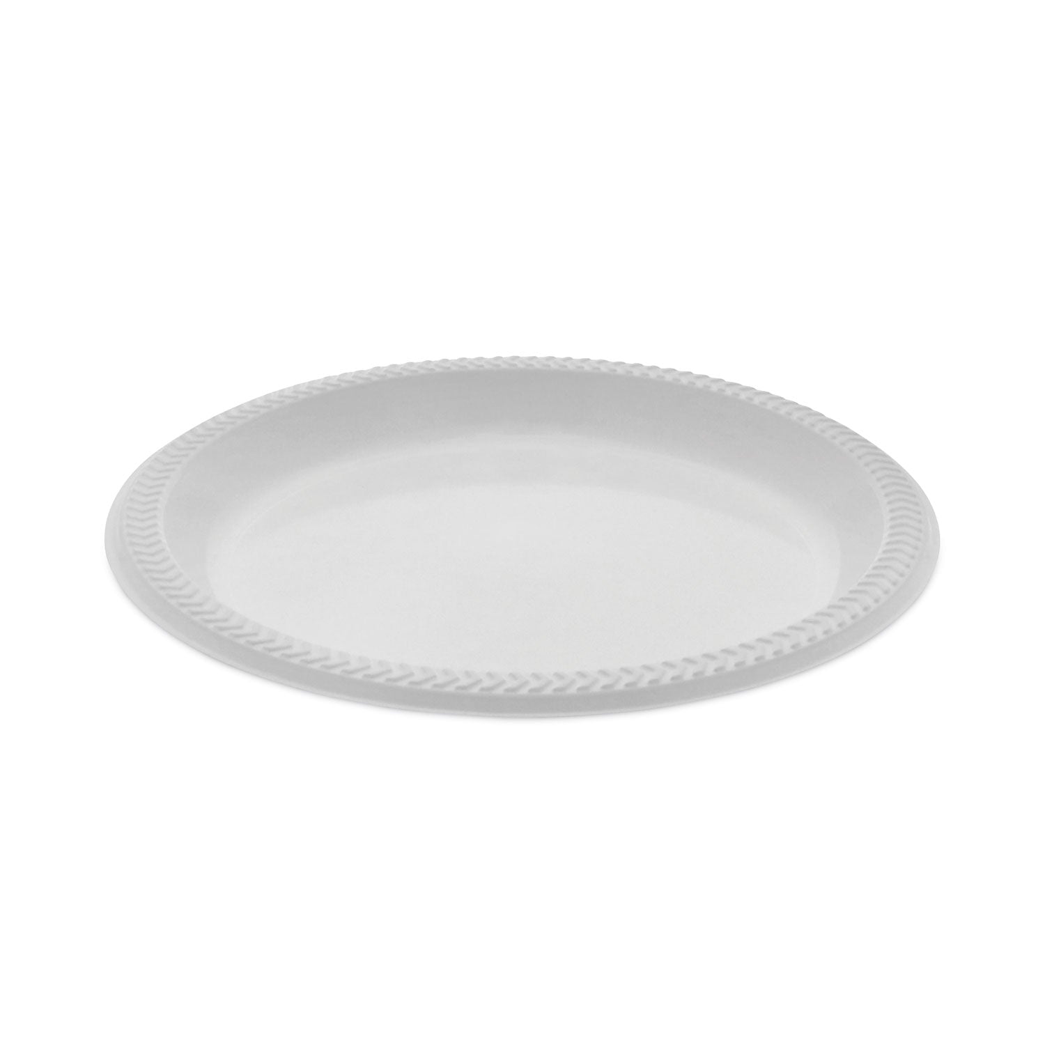 Pactiv Meadoware Impact Plastic Dinnerware, Plate, 8.88" dia, White, 400/Carton (YMI9)