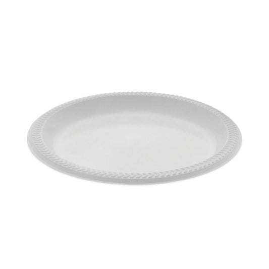 Pactiv Meadoware Impact Plastic Dinnerware, Plate, 8.88" dia, White, 400/Carton (YMI9)