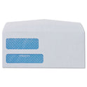 Quality Park Double Window Security-Tinted Check Envelope, #8 5/8, Commercial Flap, Gummed Closure, 3.63 x 8.63, White, 500/Box (24532)