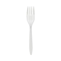 Pactiv Fieldware Cutlery, Fork, Mediumweight, White, 1,000/Carton (YFWFWCH)