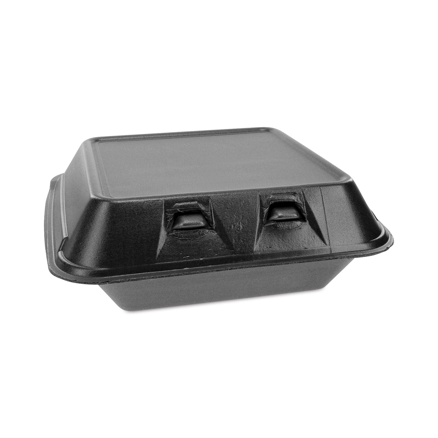 Pactiv SmartLock Foam Hinged Lid Container, Medium, 8 x 8.5 x 3, Black, 150/Carton (YHLB08010000)