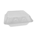 Pactiv SmartLock Foam Hinged Lid Container, Medium, 3-Compartment, 8 x 8.5 x 3, White, 150/Carton (YHLW08030000)