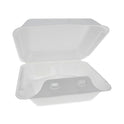 Pactiv SmartLock Foam Hinged Lid Container, Medium, 3-Compartment, 8 x 8.5 x 3, White, 150/Carton (YHLW08030000)