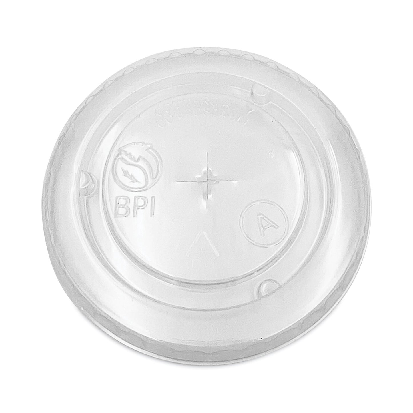 Pactiv EarthChoice Compostable Cold Cup Lid with Straw Slot for A Cups, Fits 7, 9, 20 oz A Cups, 1,020/Carton (YLPLA20C)