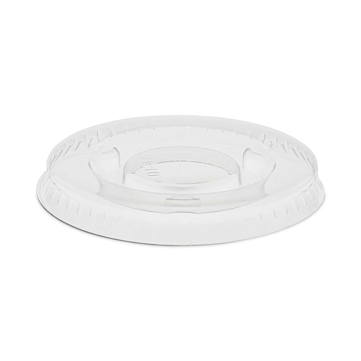 Pactiv Plastic Portion Cup Lid, Fits 0.5 oz to 1 oz Cups, Clear, 100/Sleeve, 25 Sleeves/Carton (YLS1FR)