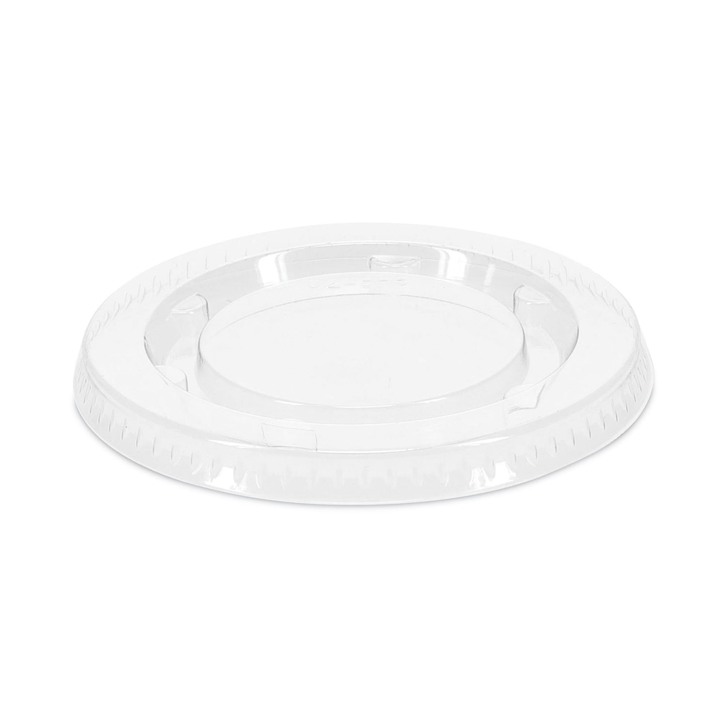 Pactiv Plastic Portion Cup Lid, Fits 1.5 oz to 2.5 oz Cups, Clear, 100/Pack, 24 Packs/Carton (YLS2FR)