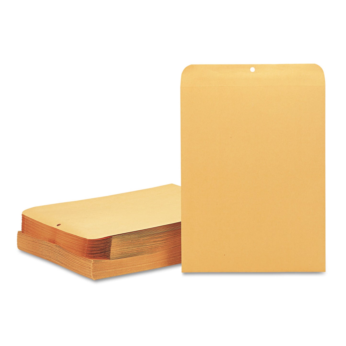 Quality Park Clasp Envelope, 32 lb Bond Weight Kraft, #15 1/2, Square Flap, Clasp/Gummed Closure, 12 x 15.5, Brown Kraft, 100/Box (37810)