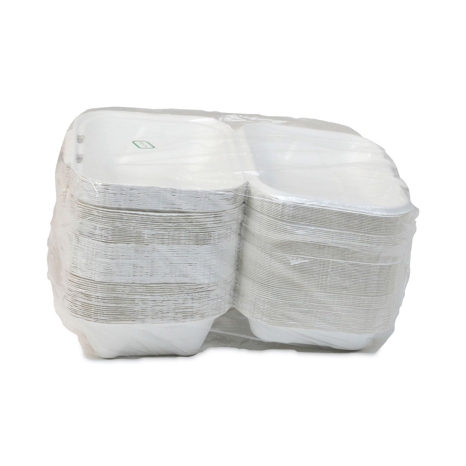 Pactiv EarthChoice Bagasse Hinged Lid Container, Dual Tab Lock, 9.1 x 6.1 x 3.3, Natural, Sugarcane, 150/Carton (YMCH00890001)