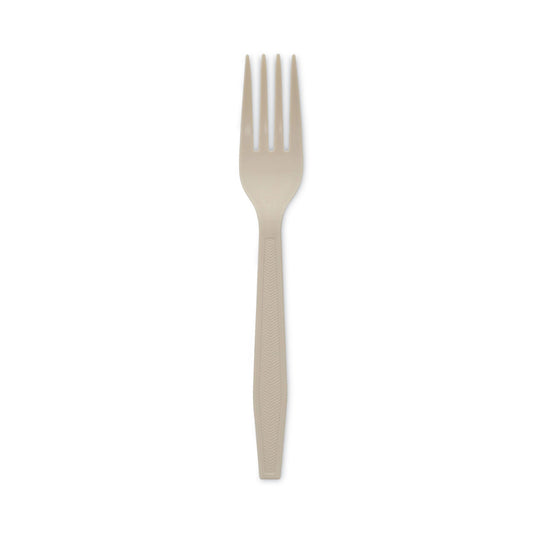 Pactiv EarthChoice PSM Cutlery, Heavyweight, Fork, 6.88", Tan, 1,000/Carton (YPSMFTEC)