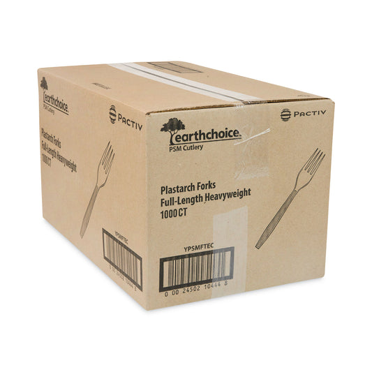 Pactiv EarthChoice PSM Cutlery, Heavyweight, Fork, 6.88", Tan, 1,000/Carton (YPSMFTEC)