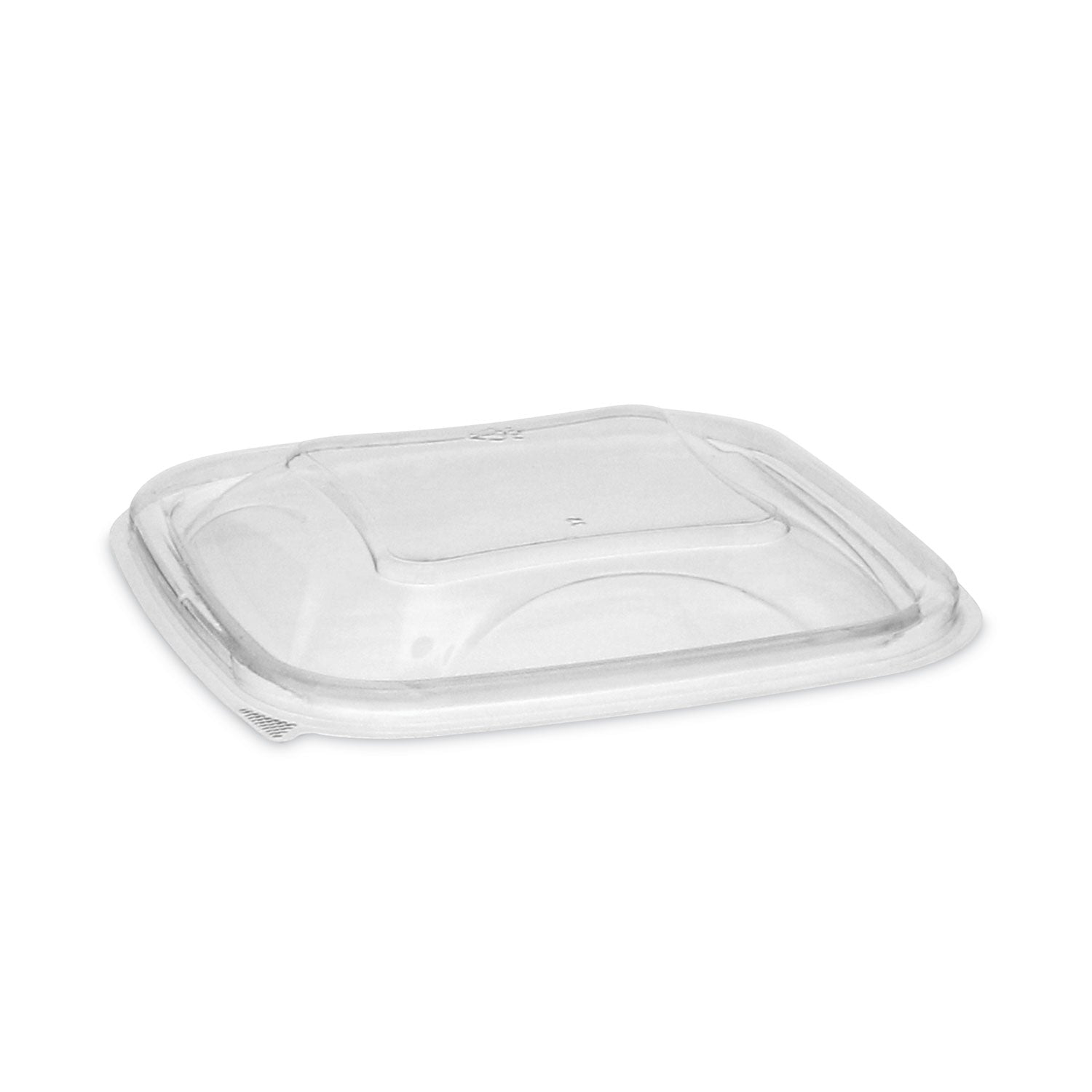 Pactiv EarthChoice Recycled PET Container Lid, For 8/12/16 oz Container Bases, 5.5 x 5.5 x 0.38, Clear, Plastic, 504/Carton (YSACLD05)