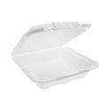 Pactiv Vented Foam Hinged Lid Container, Dual Tab Lock Economy, 9.13 x 9 x 3.25, White, 150/Carton (YTD19901ECON)