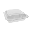 Pactiv Vented Foam Hinged Lid Container, Dual Tab Lock, 8.42 x 8.15 x 3, White, 150/Carton (YTD188010000)