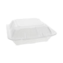 Pactiv Vented Foam Hinged Lid Container, Dual Tab Lock, 9.13 x 9 x 3.25, White, 150/Carton (YTD199010000)