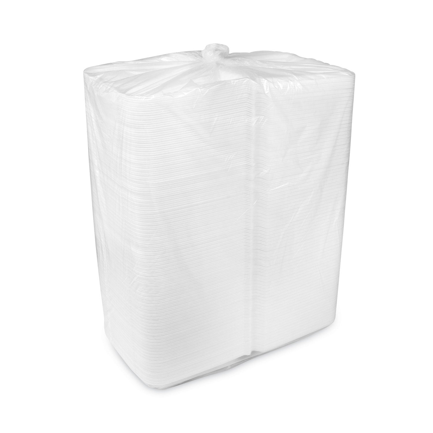 Pactiv Vented Foam Hinged Lid Container, Dual Tab Lock, 9.13 x 9 x 3.25, White, 150/Carton (YTD199010000)