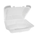 Pactiv Vented Foam Hinged Lid Container, Dual Tab Lock, 3-Compartment, 9.13 x 9 x 3.25, White, 150/Carton (YTD199030000)