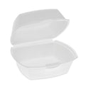 Pactiv Foam Hinged Lid Container, Single Tab Lock, 5.13 x 5.13 x 2.5, White, 500/Carton (YTH100790000)