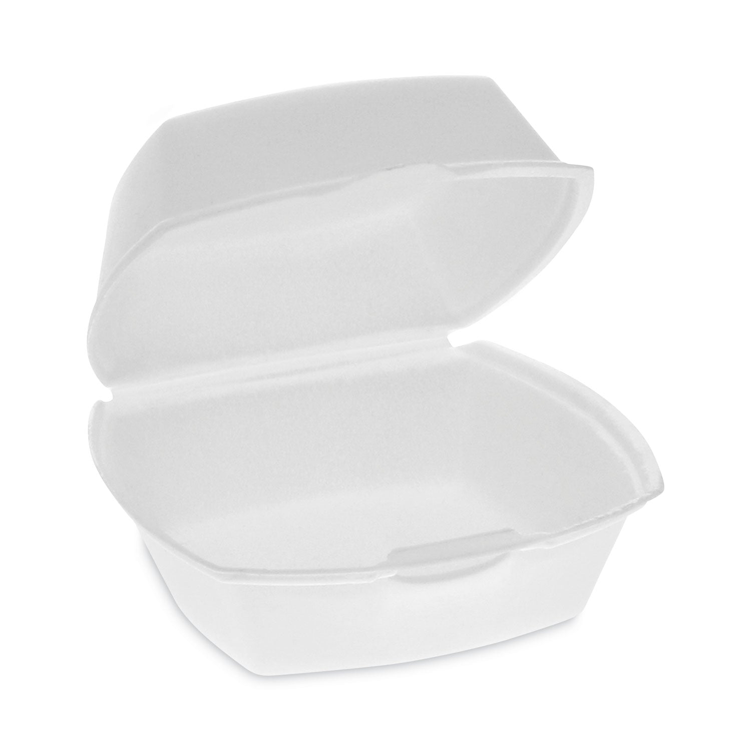 Pactiv Foam Hinged Lid Container, Single Tab Lock, 5.13 x 5.13 x 2.5, White, 500/Carton (YTH100790000)