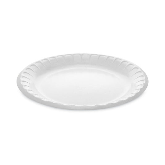 Pactiv Placesetter Deluxe Laminated Foam Dinnerware, Plate, 8.88" dia, White, 500/Carton (YTK100090000)