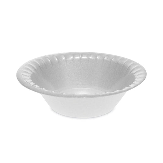 Pactiv Placesetter Deluxe Laminated Foam Dinnerware, Bowl, 12 oz, 6" dia, White, 1,000/Carton (YTK100120000)