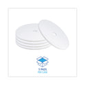 Boardwalk Polishing Floor Pads, 24" Diameter, White, 5/Carton (4024WHI)