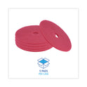 Boardwalk Buffing Floor Pads, 21" Diameter, Red, 5/Carton (4021RED)