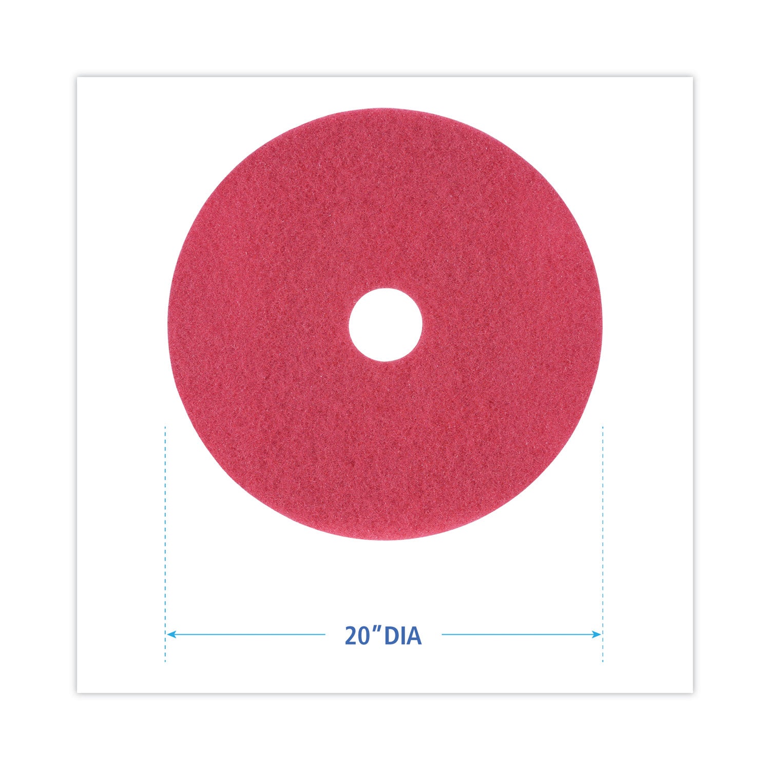 Boardwalk Buffing Floor Pads, 20" Diameter, Red, 5/Carton (4020RED)