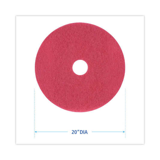 Boardwalk Buffing Floor Pads, 20" Diameter, Red, 5/Carton (4020RED)