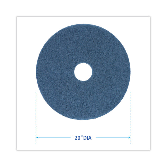 Boardwalk Scrubbing Floor Pads, 20" Diameter, Blue, 5/Carton (4020BLU)