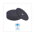 Boardwalk Stripping Floor Pads, 20" Diameter, Black, 5/Carton (4020BLA)