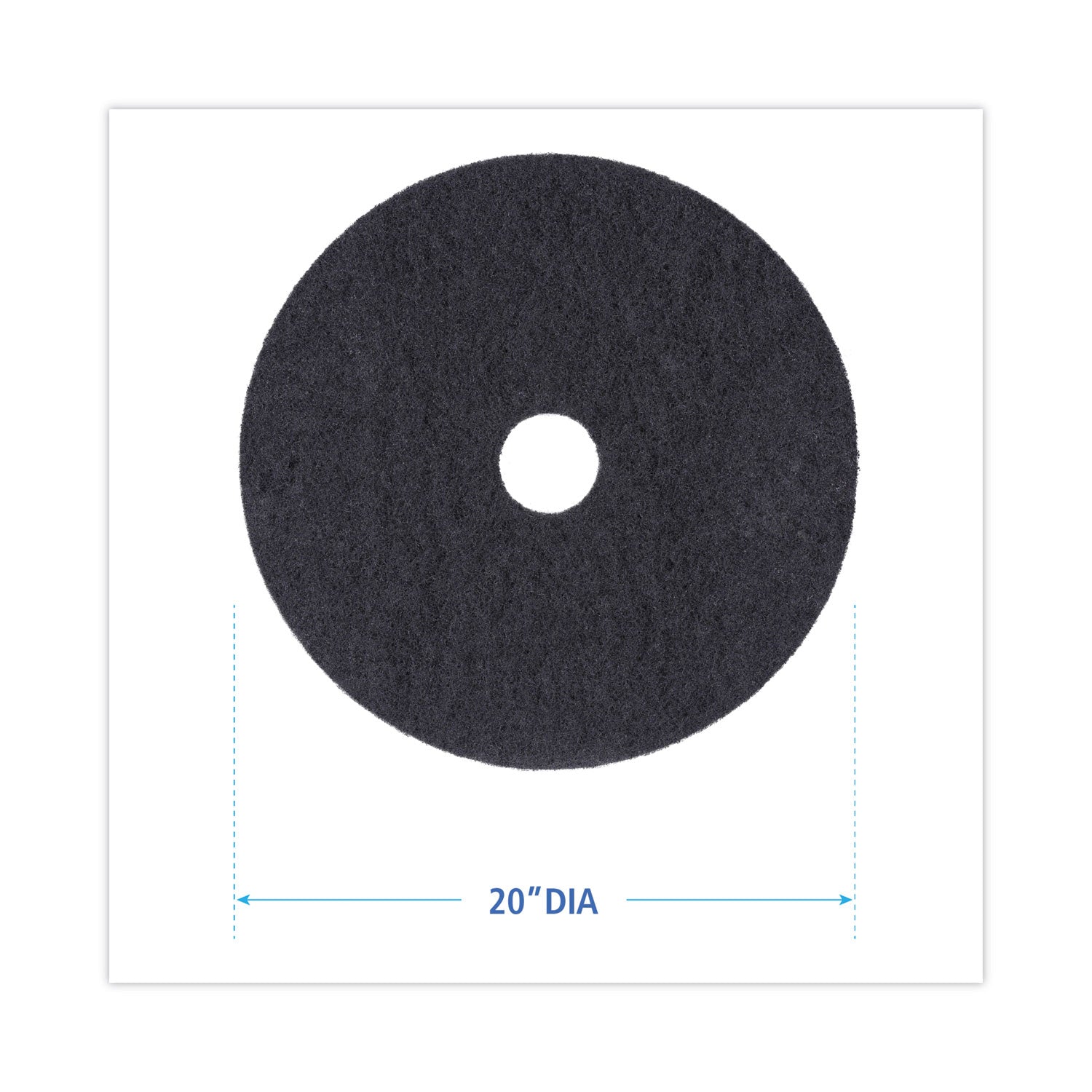 Boardwalk Stripping Floor Pads, 20" Diameter, Black, 5/Carton (4020BLA)