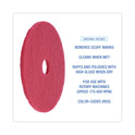 Boardwalk Buffing Floor Pads, 19" Diameter, Red, 5/Carton (4019RED)