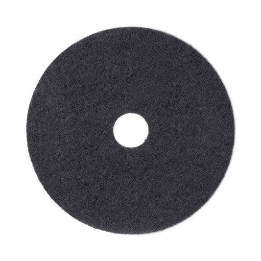 Boardwalk Stripping Floor Pads, 19" Diameter, Black, 5/Carton (4019BLA)