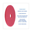 Boardwalk Buffing Floor Pads, 18" Diameter, Red, 5/Carton (4018RED)